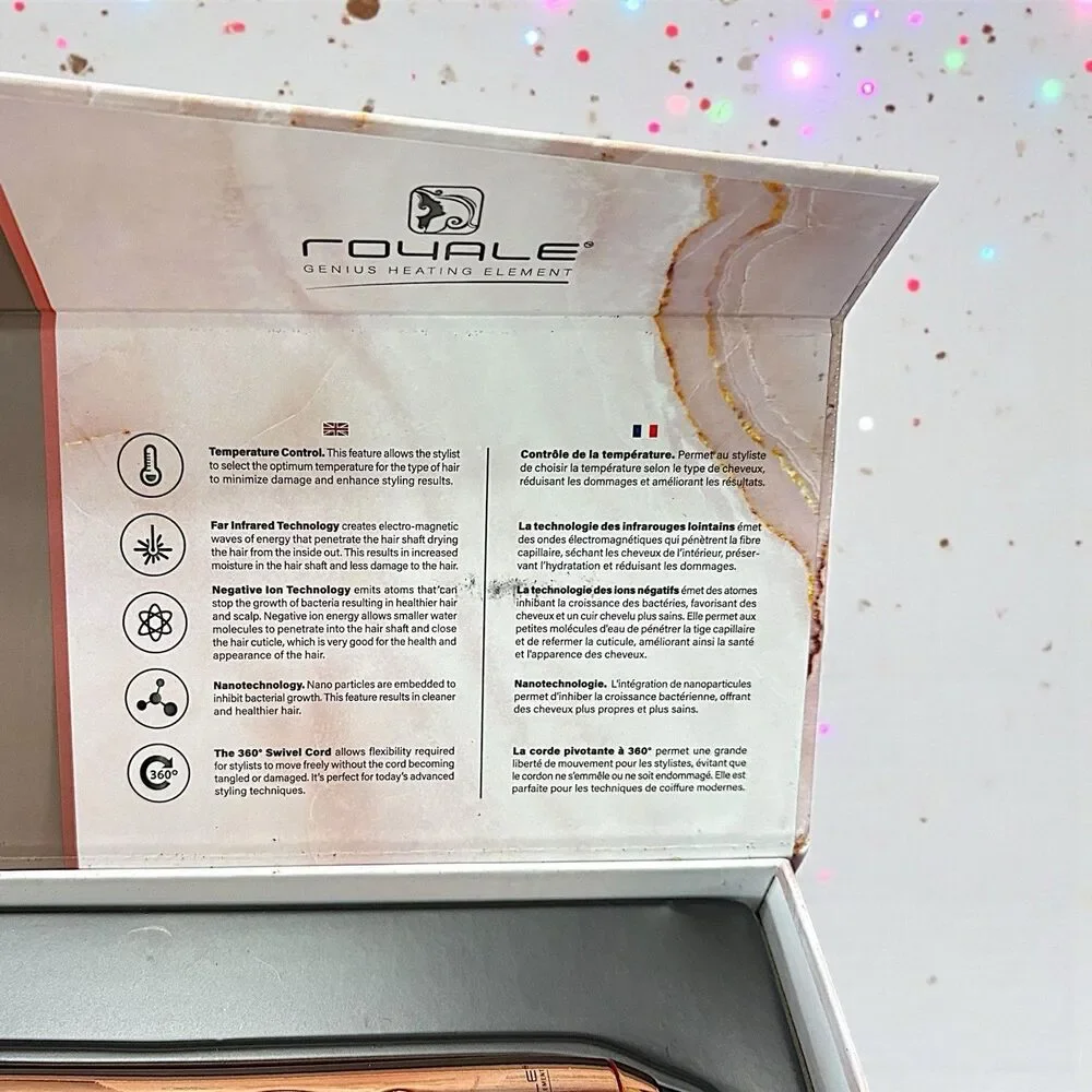 Royale Multi-Purpose Ceramic Hair Brush in Glossy Rose Gold Brand New In Box